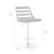 Armen Living Storm Barstool in Chrome finish with Walnut wood and Cream Faux Leather LCSTBAWACR - alternate 3